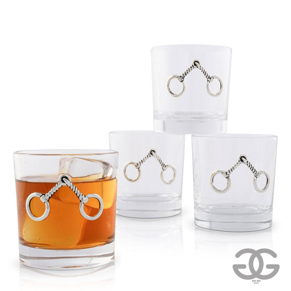 Equestrian Bit Bar Glasses Set of 4