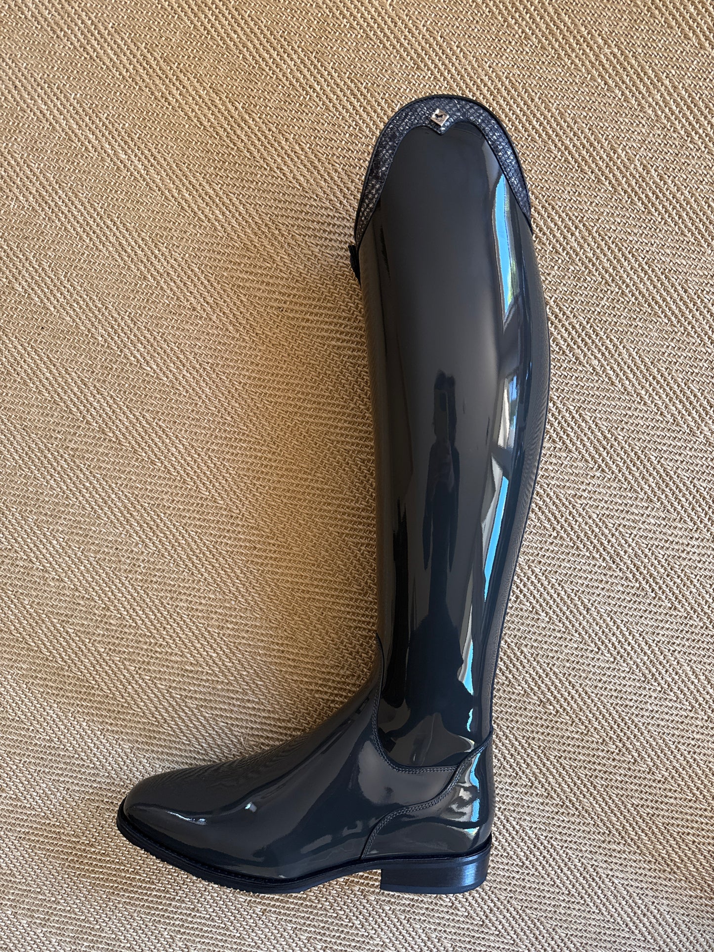 DeNiro grey patent Dressage Bellini tall boot