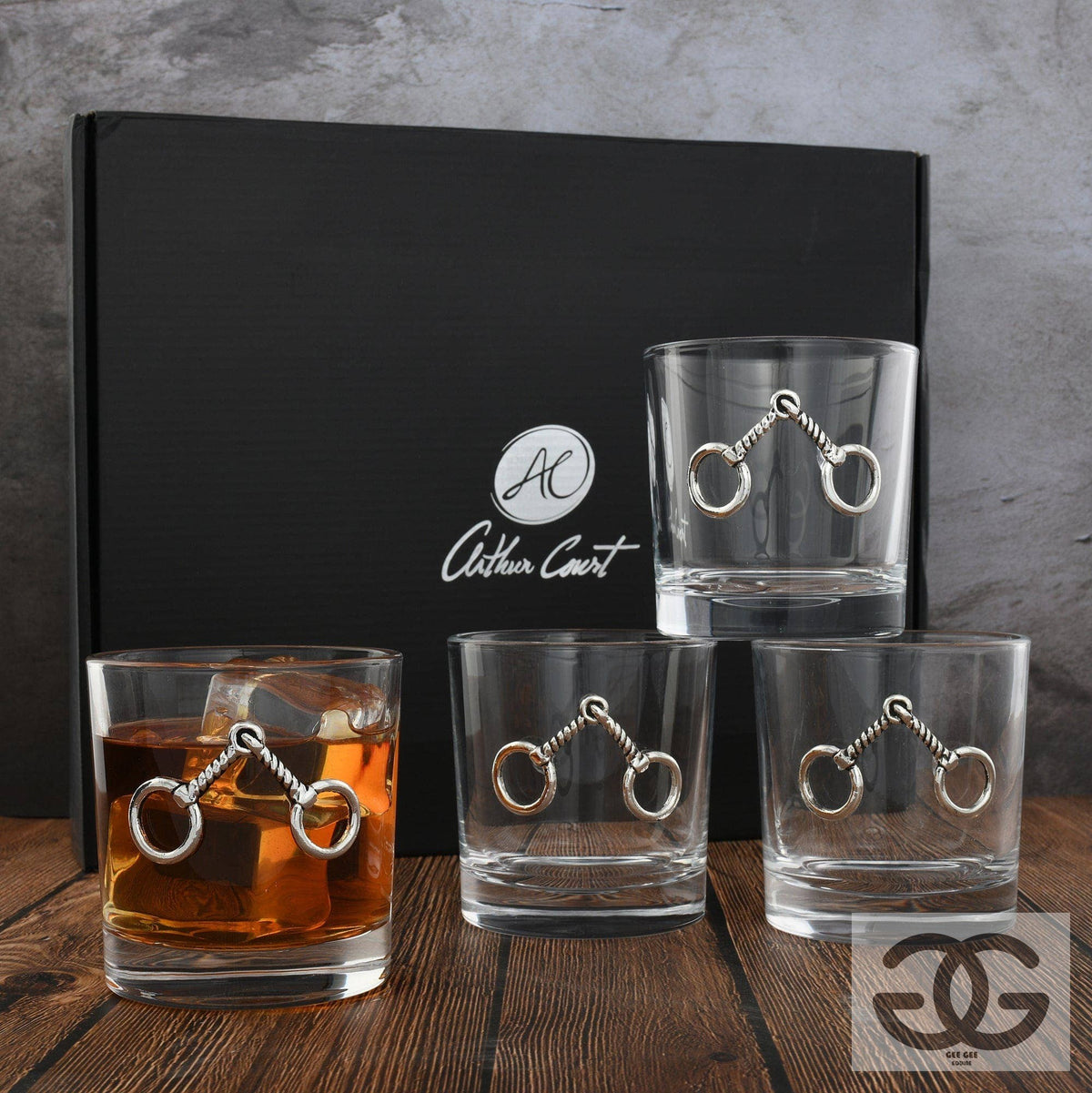 Equestrian Bit Bar Glasses Set of 4