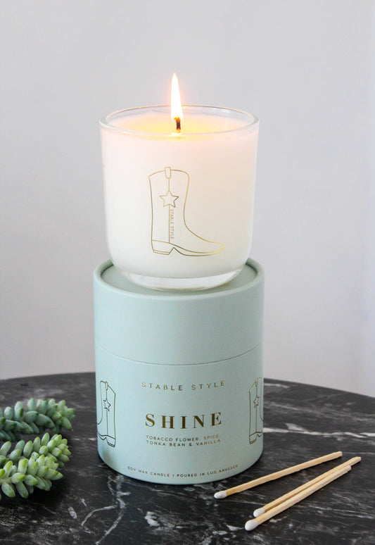 Stable Style Cowboy Boot Soy Wax Candle - Shine