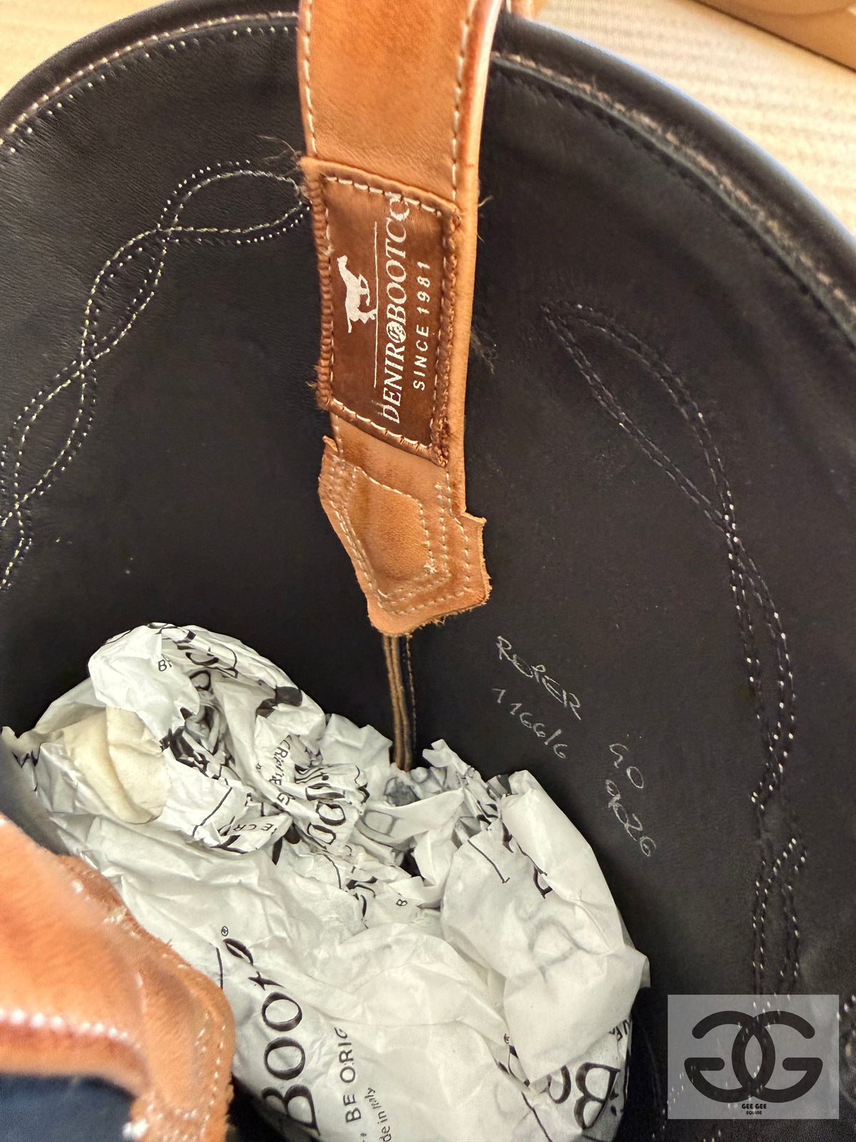 DeNiro Roper 750 vintage tan western boot in stock