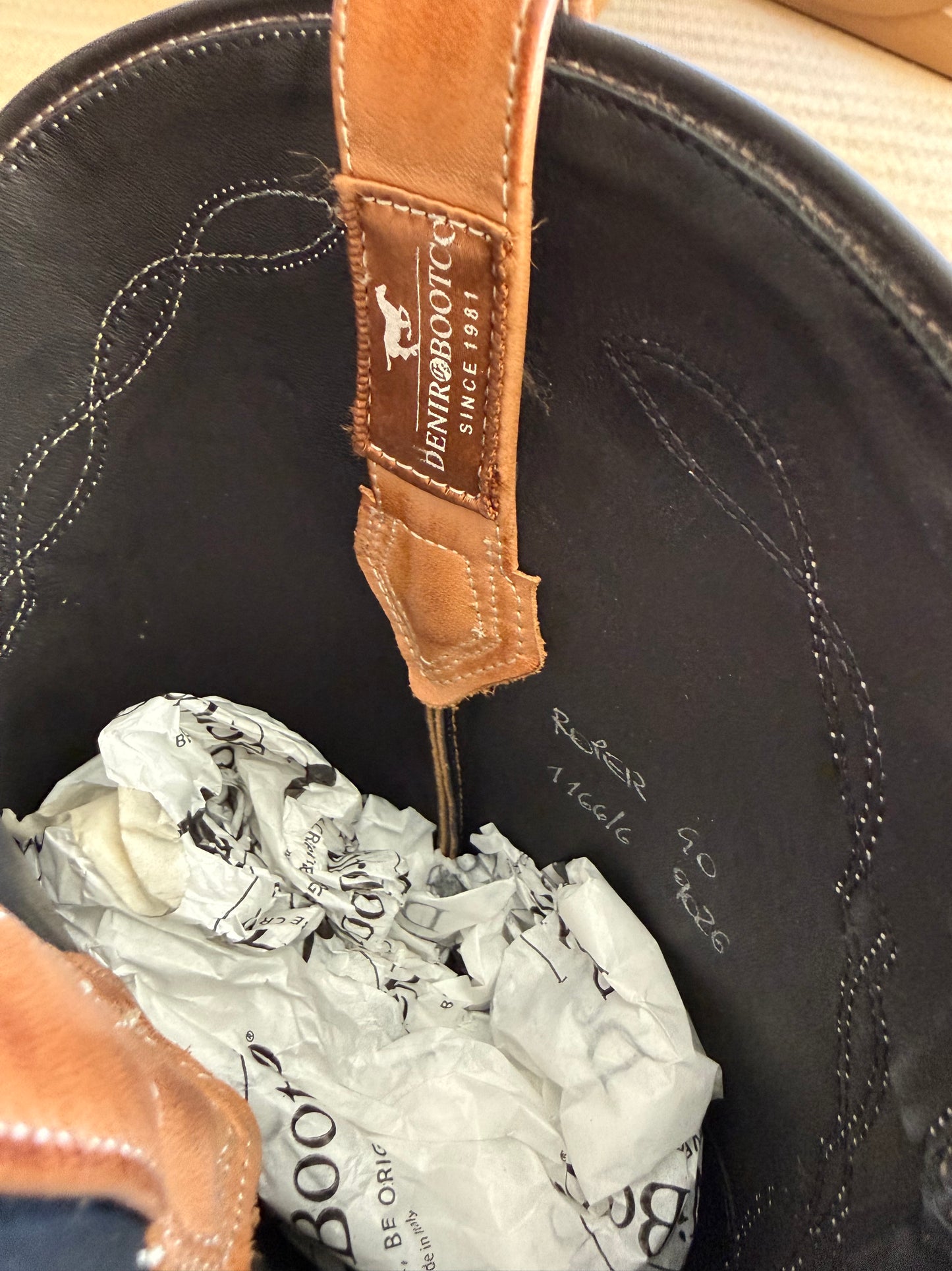 DeNiro Roper 750 vintage tan western boot