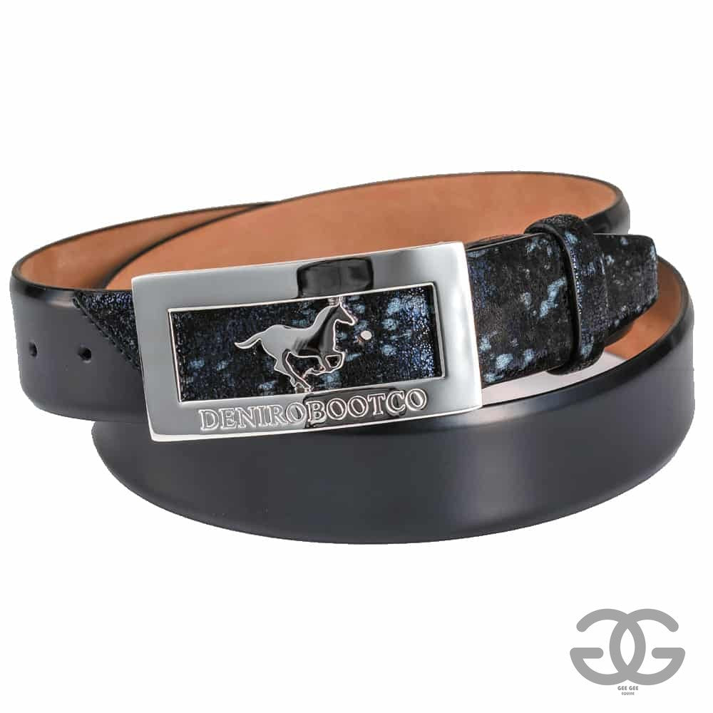 Deniro Infinito Sky Brushed Blu Belt