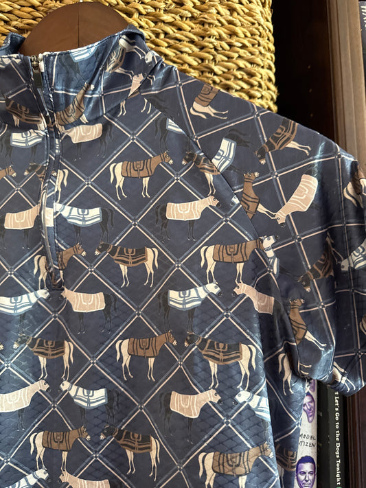 Ronner Bliss Quarter-Zip Extra Light | Short Sleeve | Victory Print Navy