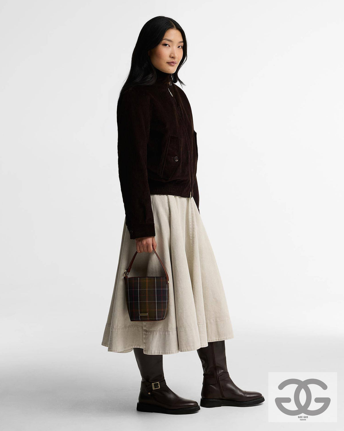 Cedar Mini Tartan Bucket Bag
