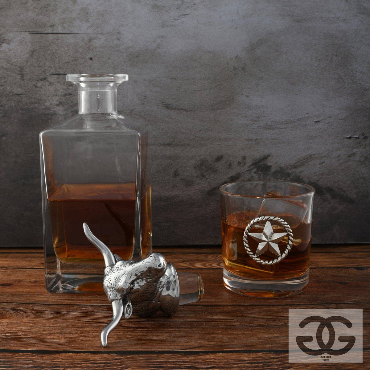 Longhorn Decanter Set with Pair of Glasses