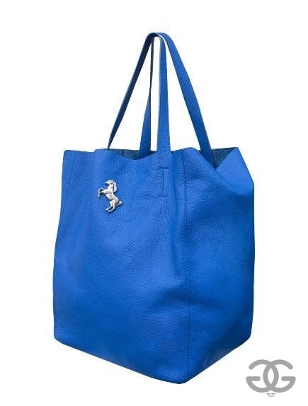 Big Leather Bag Blue