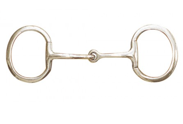 Centaur Stainless Steel Eggbutt Jointed Flat Snaffle Bit by Gee Gee Equine