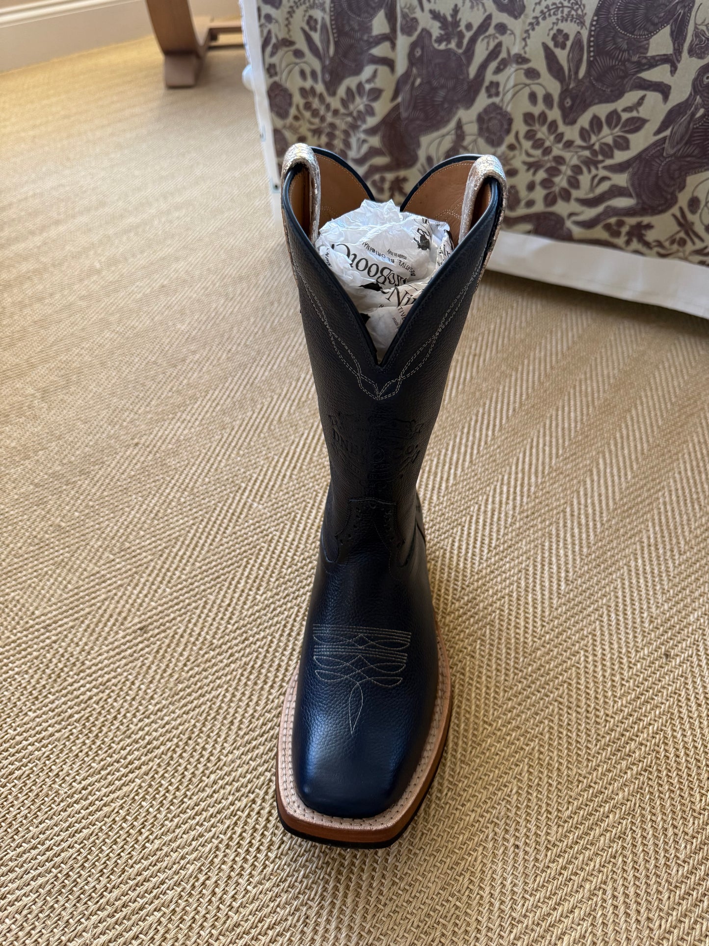 DeNiro Roper 750 navy /gold western boot