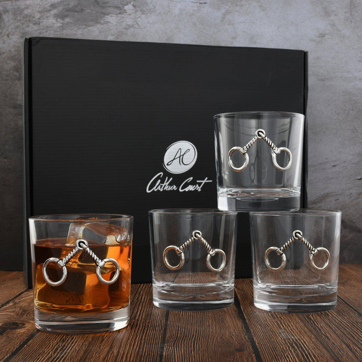 Equestrian Bit Bar Glasses Set of 4