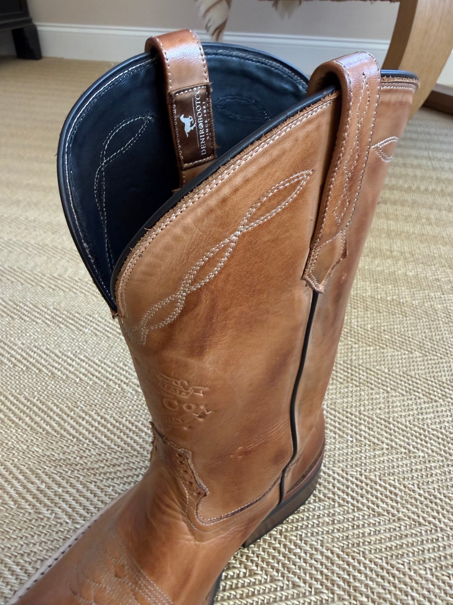 DeNiro Roper 750 vintage tan western boot
