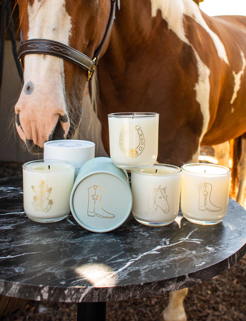 Stable Style Cowboy Boot Soy Wax Candle - Shine 