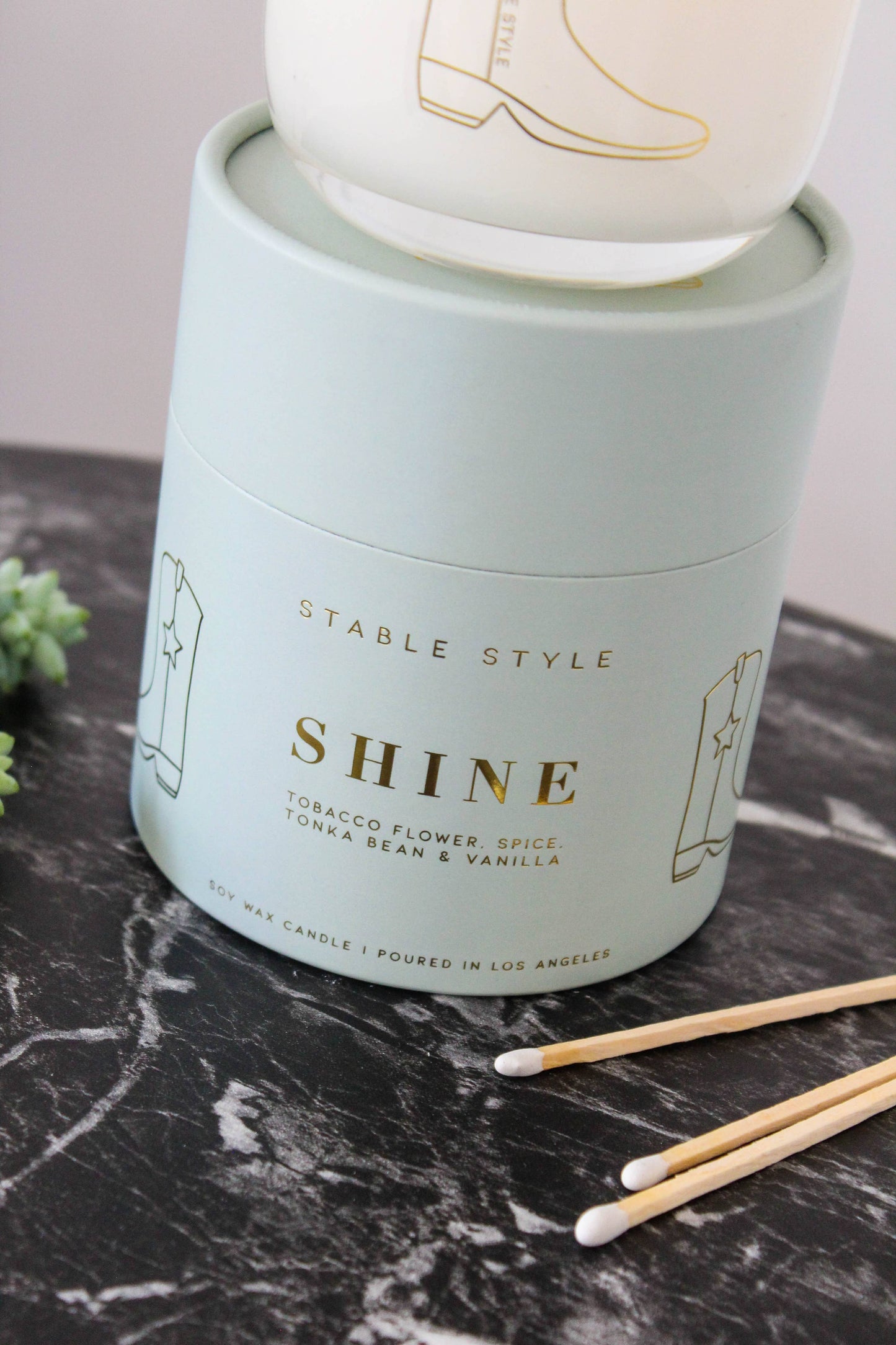 Stable Style Cowboy Boot Soy Wax Candle - Shine 