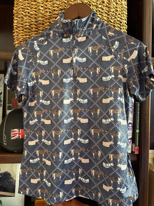 Ronner Bliss Quarter-Zip Extra Light | Short Sleeve | Victory Print Navy