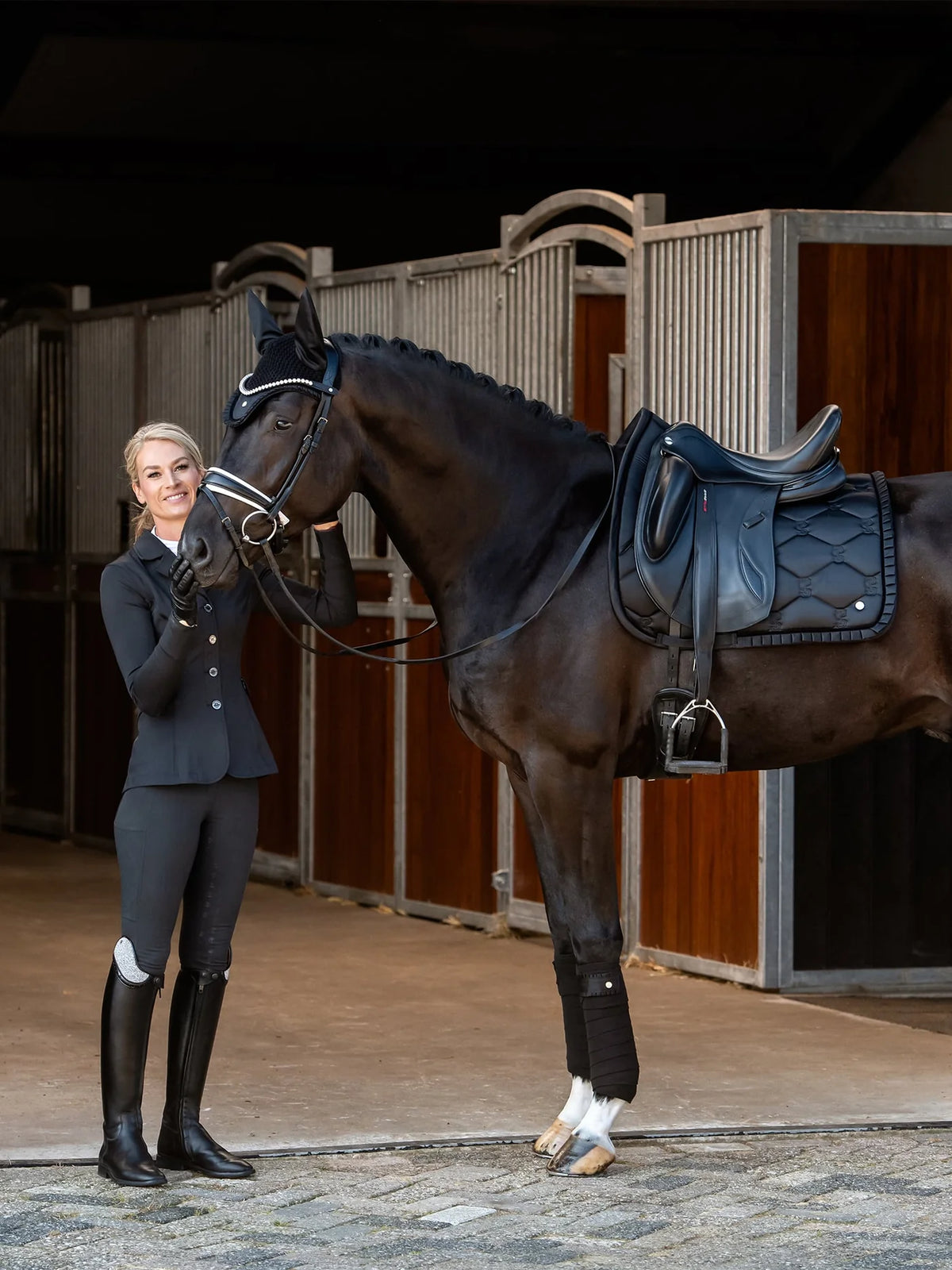 PS OF SWEDEN Saddle Pad Dressage Ruffle Black