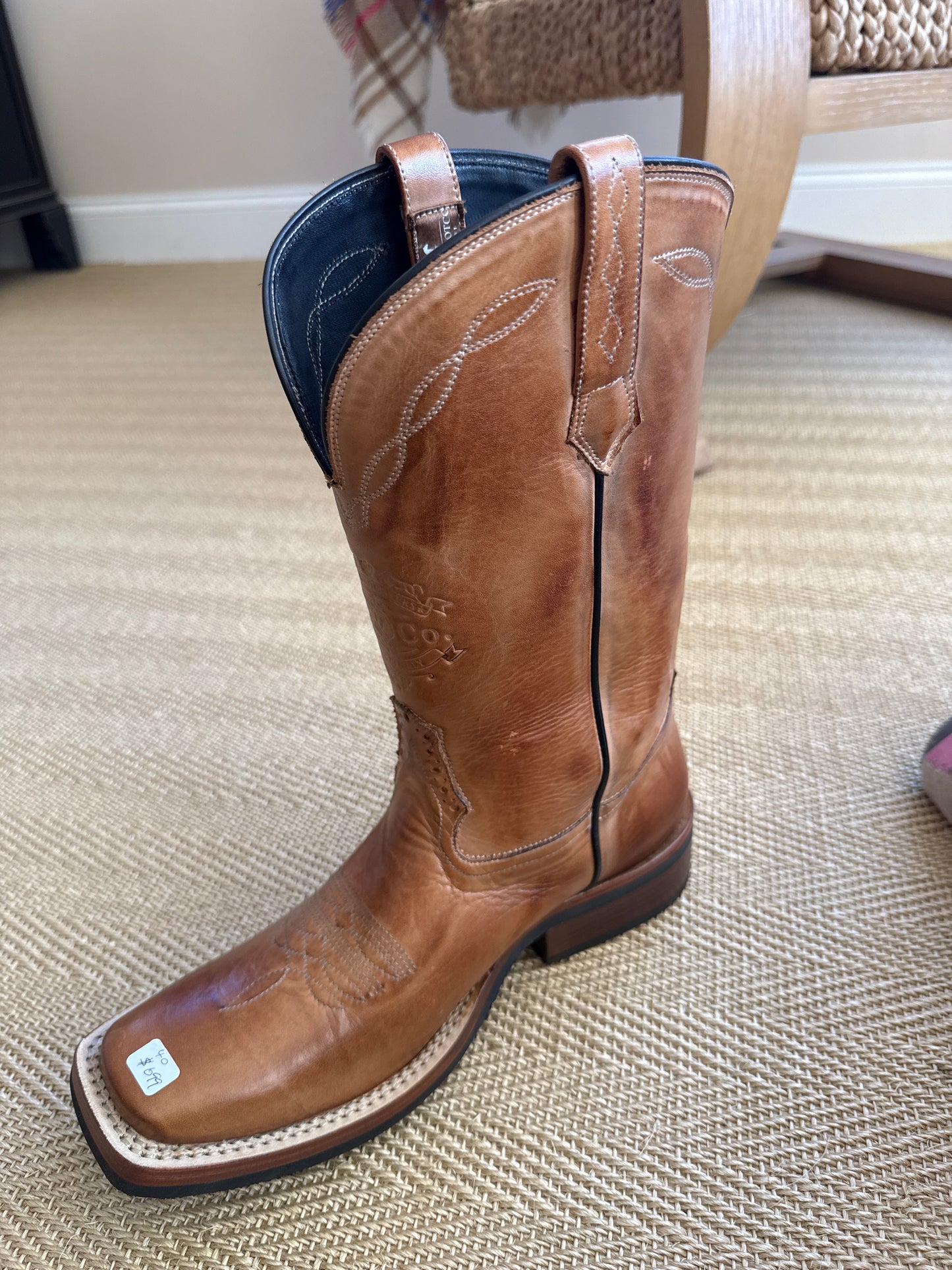 DeNiro Roper 750 vintage tan western boot