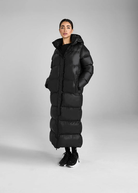 Aztec Diamond Forest Heavy Quilted Long Puffer