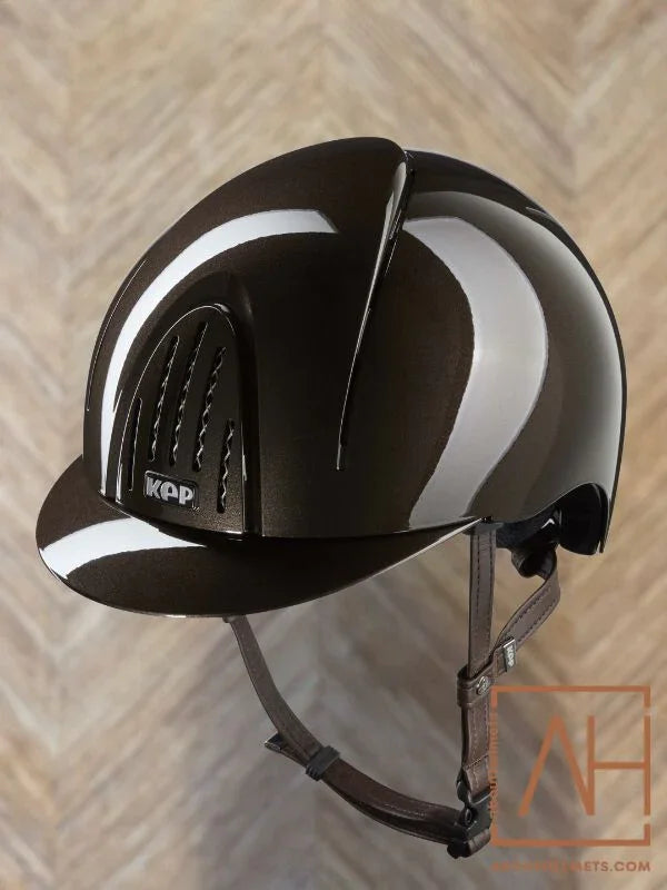kep smart nova metal polish brown small brim helmet