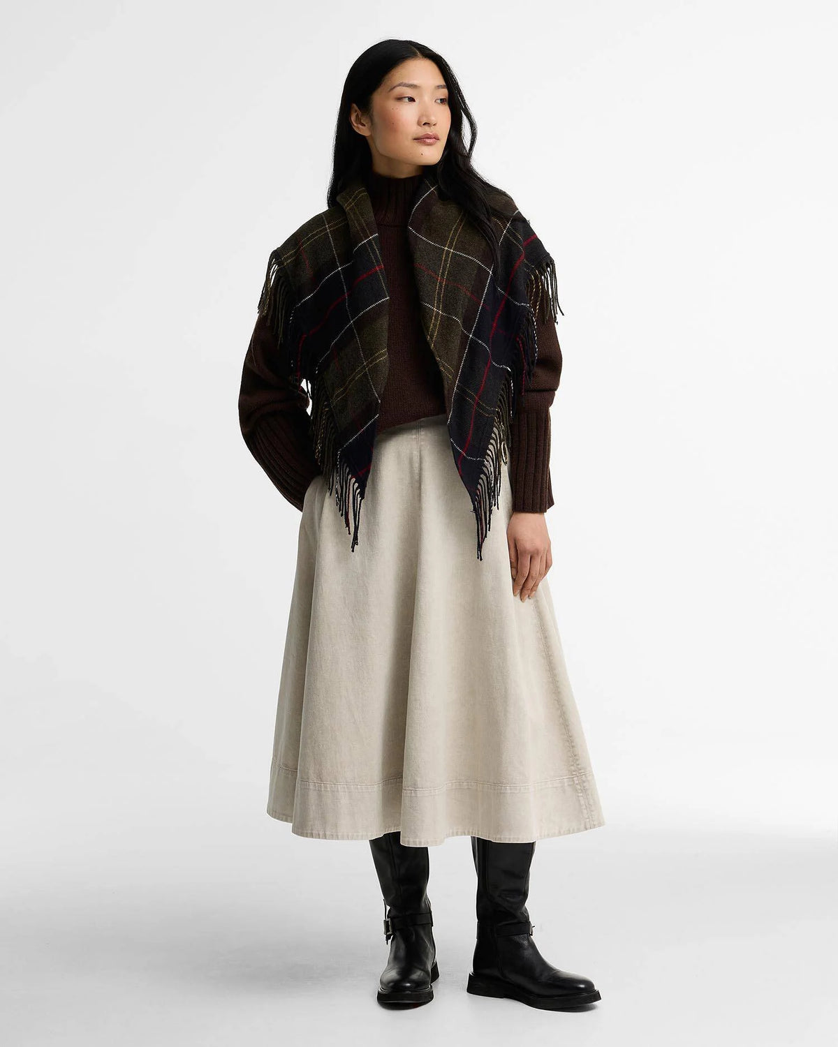 Barbour Kirklees Tartan Triangular Scarf