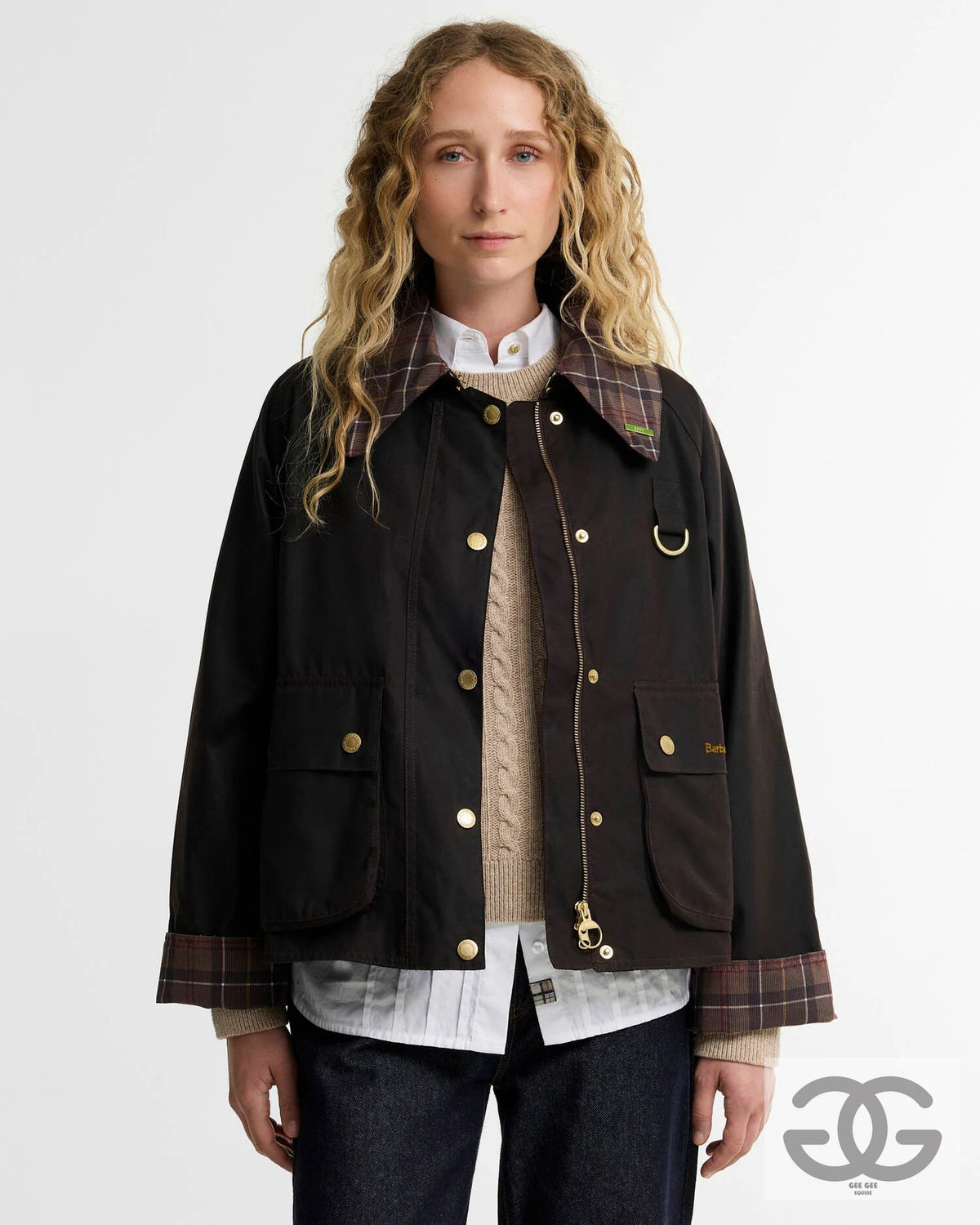 Barbour Icons Tartan Collar Spey Waxed Jacket