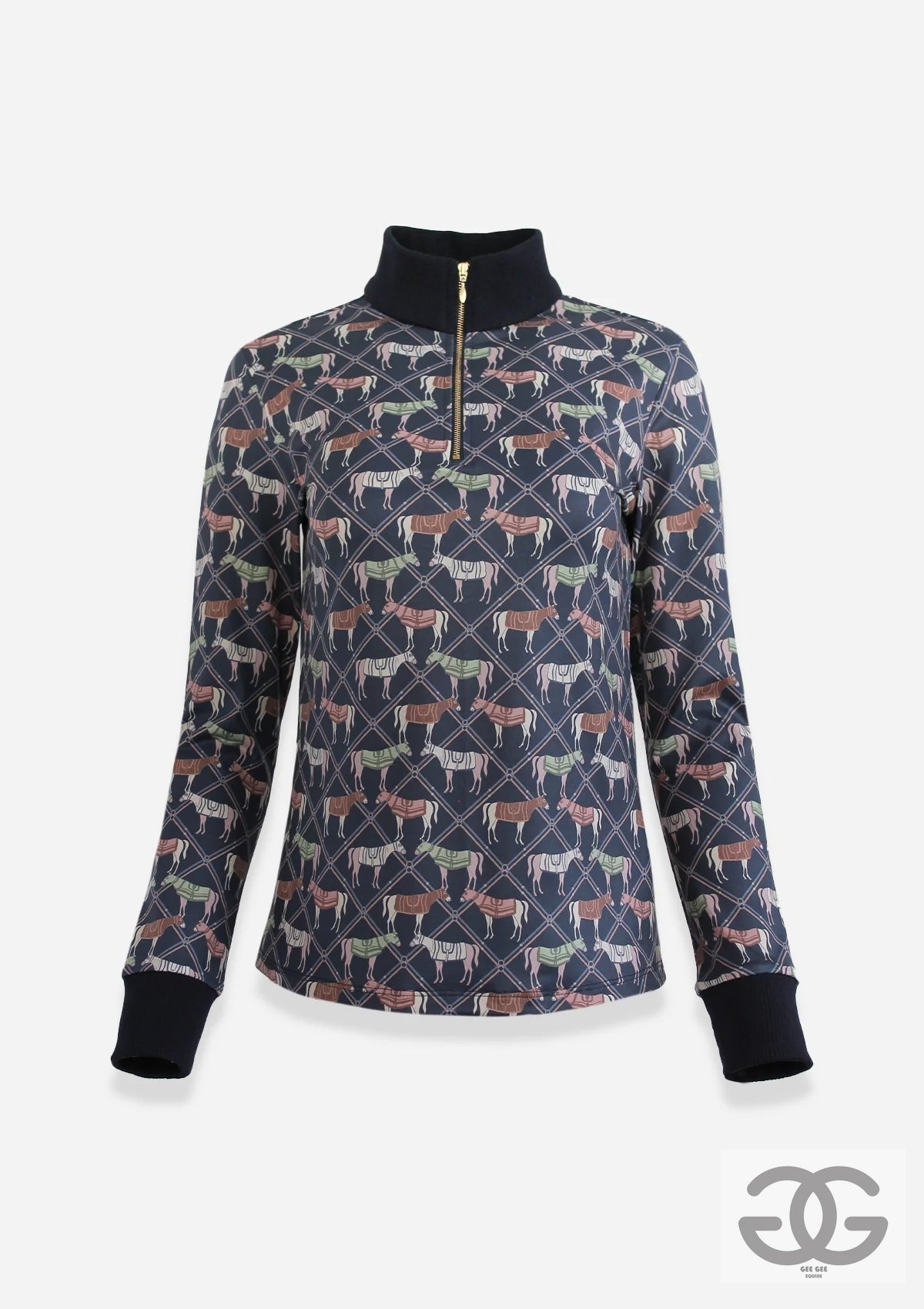 Ronner Emberly Quarter-Zip | Medium Weight | Long Sleeve | Victory Print | Nocturne