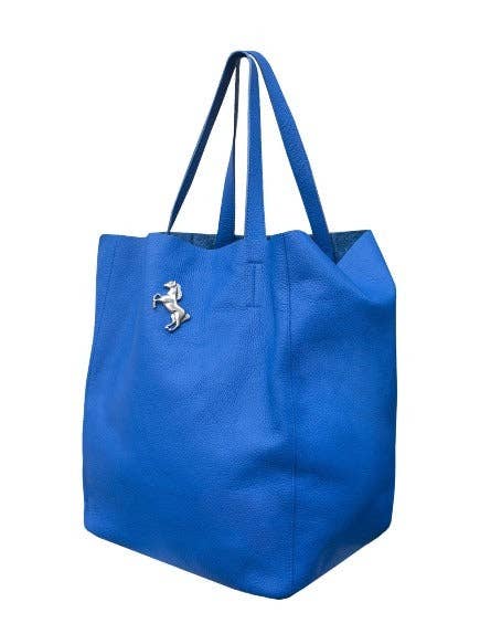 Big Leather Bag Blue