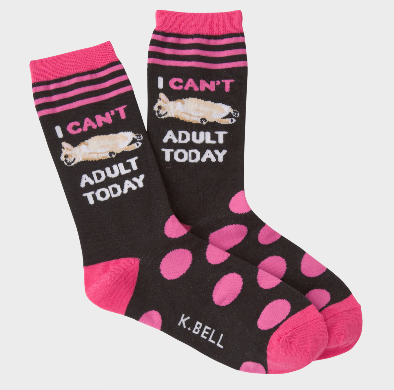 K.Bell Women's Can't Adult Crew Socks